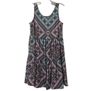 Altar’d State Small Boho Aztec Tank Tiered A Line Dress Summer Spring P